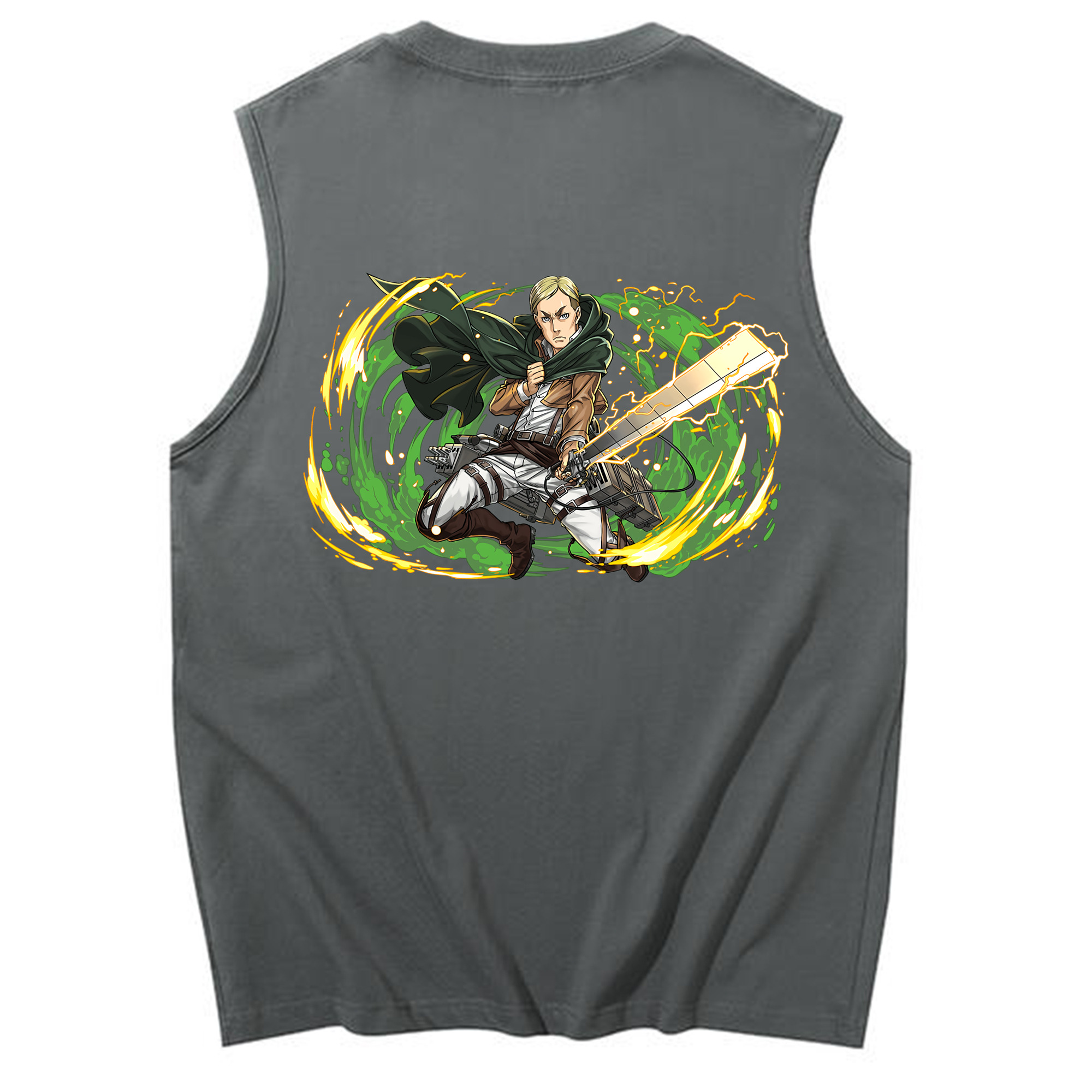 （画像用） 進撃の巨人 エルヴィン・スミス Attack on Titan Erwin Smith コットン100％タンクトップ（背面プリント）